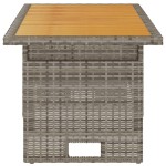 vidaXL Masă de grădină gri 100x50x43/63 cm lemn acacia și poliratan vidaXL Masă de grădină gri 100x50x43/63 cm lemn acacia și poliratan