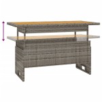 vidaXL Masă de grădină gri 100x50x43/63 cm lemn acacia și poliratan vidaXL Masă de grădină gri 100x50x43/63 cm lemn acacia și poliratan