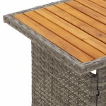 vidaXL Masă de grădină gri 100x50x43/63 cm lemn acacia și poliratan vidaXL Masă de grădină gri 100x50x43/63 cm lemn acacia și poliratan