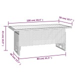 vidaXL Masă de grădină gri 100x50x43/63 cm lemn acacia și poliratan vidaXL Masă de grădină gri 100x50x43/63 cm lemn acacia și poliratan