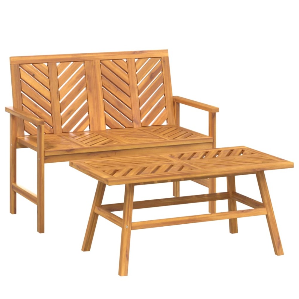 vidaXL Set mobilier de relaxare de grădină, 2 piese, lemn masiv acacia
