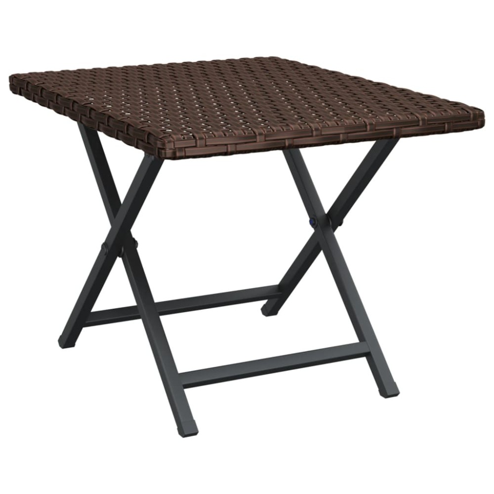 vidaXL Masă de bistro pliabilă, maro, 45x35x32 cm, poliratan