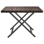 vidaXL Masă de bistro pliabilă, maro, 45x35x32 cm, poliratan vidaXL Masă de bistro pliabilă, maro, 45x35x32 cm, poliratan