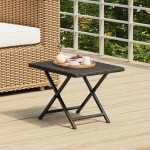 vidaXL Masă de bistro pliabilă, negru, 45x35x32 cm, poliratan vidaXL Masă de bistro pliabilă, negru, 45x35x32 cm, poliratan