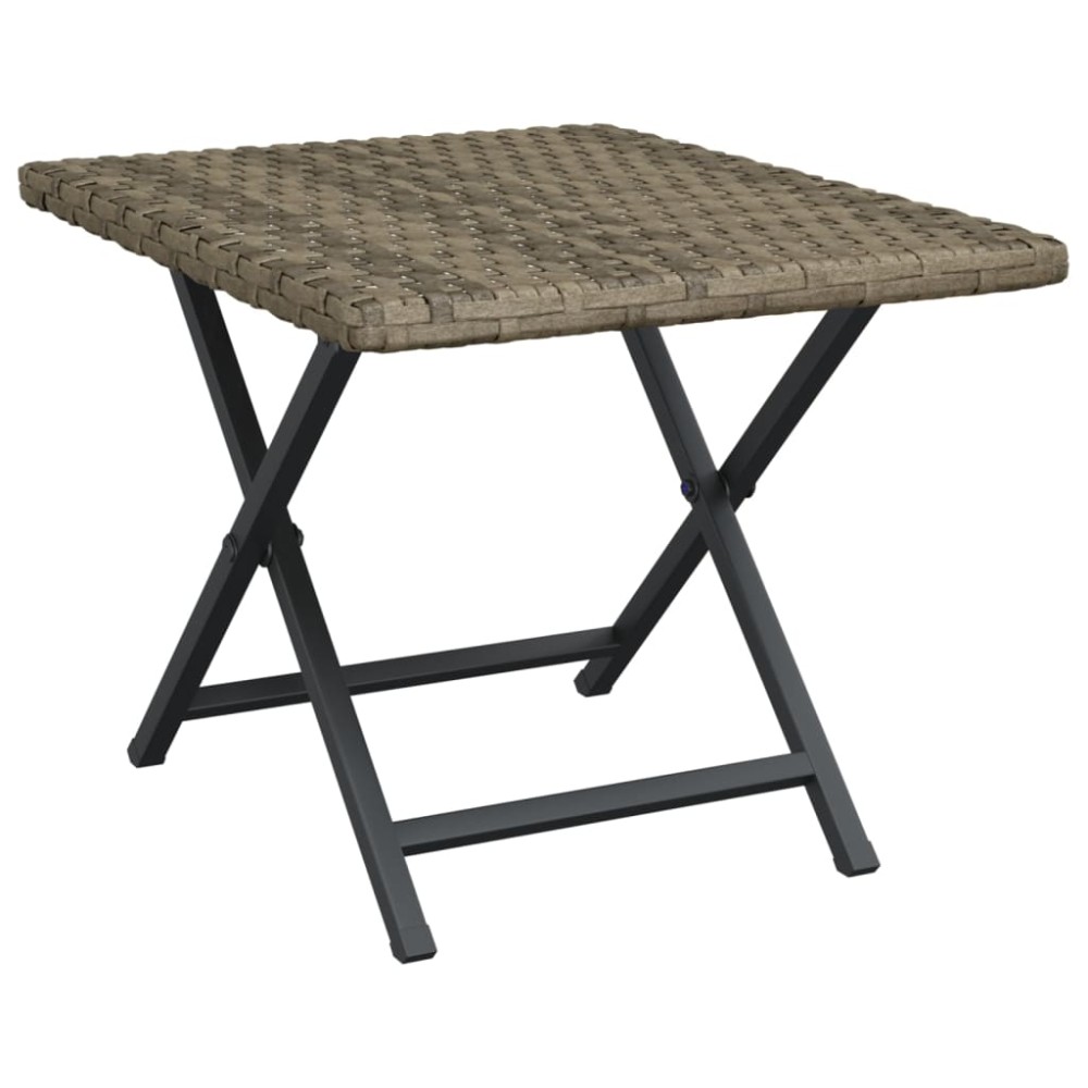 vidaXL Masă de bistro pliabilă, gri, 45x35x32 cm, poliratan