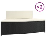 vidaXL Bănci pentru spa cu perne, 2 buc., negru, poliratan vidaXL Bănci pentru spa cu perne, 2 buc., negru, poliratan