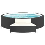 vidaXL Bănci pentru spa cu perne, 2 buc., negru, poliratan vidaXL Bănci pentru spa cu perne, 2 buc., negru, poliratan