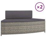 vidaXL Bănci pentru spa cu perne, 2 buc., gri, poliratan vidaXL Bănci pentru spa cu perne, 2 buc., gri, poliratan