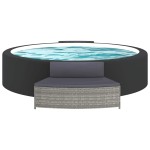 vidaXL Bănci pentru spa cu perne, 2 buc., gri, poliratan vidaXL Bănci pentru spa cu perne, 2 buc., gri, poliratan