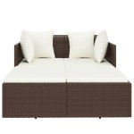 vidaXL Șezlong cu perne, maro, 182x118x63 cm, poliratan vidaXL Șezlong cu perne, maro, 182x118x63 cm, poliratan