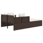 vidaXL Șezlong cu perne, maro, 182x118x63 cm, poliratan vidaXL Șezlong cu perne, maro, 182x118x63 cm, poliratan