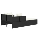 vidaXL Șezlong cu perne, negru, 182x118x63 cm, poliratan vidaXL Șezlong cu perne, negru, 182x118x63 cm, poliratan