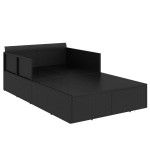 vidaXL Șezlong cu perne, negru, 182x118x63 cm, poliratan vidaXL Șezlong cu perne, negru, 182x118x63 cm, poliratan
