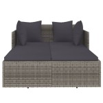 vidaXL Șezlong cu perne, gri, 182x118x63 cm, poliratan vidaXL Șezlong cu perne, gri, 182x118x63 cm, poliratan