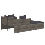 vidaXL Șezlong cu perne, gri, 182x118x63 cm, poliratan vidaXL Șezlong cu perne, gri, 182x118x63 cm, poliratan