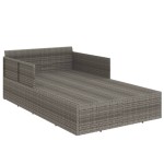 vidaXL Șezlong cu perne, gri, 182x118x63 cm, poliratan vidaXL Șezlong cu perne, gri, 182x118x63 cm, poliratan