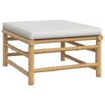 vidaXL Set mobilier de grădină cu perne gri deschis, 3 piese, bambus vidaXL Set mobilier de grădină cu perne gri deschis, 3 piese, bambus