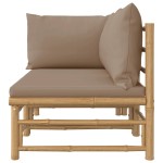 vidaXL Set mobilier de grădină cu perne gri taupe, 2 piese, bambus vidaXL Set mobilier de grădină cu perne gri taupe, 2 piese, bambus