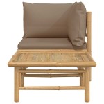 vidaXL Set mobilier de grădină cu perne gri taupe, 2 piese, bambus vidaXL Set mobilier de grădină cu perne gri taupe, 2 piese, bambus