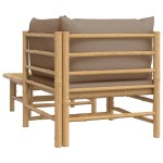 vidaXL Set mobilier de grădină cu perne gri taupe, 2 piese, bambus vidaXL Set mobilier de grădină cu perne gri taupe, 2 piese, bambus