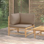 vidaXL Canapea de colț pentru grădină, perne gri taupe, bambus6 vidaXL Canapea de colț pentru grădină, perne gri taupe, bambus6