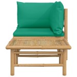 vidaXL Set mobilier de grădină cu perne verzi, 2 piese, bambus vidaXL Set mobilier de grădină cu perne verzi, 2 piese, bambus
