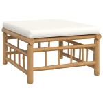 vidaXL Set mobilier de grădină, cu perne alb crem, 3 piese, bambus vidaXL Set mobilier de grădină, cu perne alb crem, 3 piese, bambus
