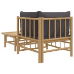 vidaXL Set mobilier de grădină cu perne gri închis, 2 piese, bambus vidaXL Set mobilier de grădină cu perne gri închis, 2 piese, bambus