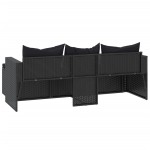 vidaXL Set mobilier de grădină, negru, poliratan