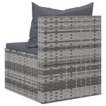 vidaXL Canapele de mijloc de grădină cu perne, 2 buc., gri, poliratan vidaXL Canapele de mijloc de grădină cu perne, 2 buc., gri, poliratan