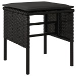 vidaXL Taburete de grădină cu perne, 4 buc, negru, poliratan vidaXL Taburete de grădină cu perne, 4 buc, negru, poliratan
