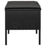 vidaXL Taburete de grădină cu perne, 4 buc, negru, poliratan vidaXL Taburete de grădină cu perne, 4 buc, negru, poliratan