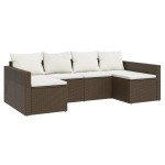 vidaXL Set șezlong de grădină cu perne, 2 piese, maro, poliratan
