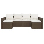 vidaXL Set șezlong de grădină cu perne, 2 piese, maro, poliratan
