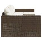 vidaXL Set șezlong de grădină cu perne, 2 piese, maro, poliratan