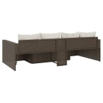 vidaXL Set șezlong de grădină cu perne, 2 piese, maro, poliratan
