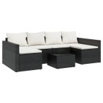 vidaXL Set șezlonguri de grădină, 2 piese, cu perne, negru, poliratan