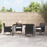 vidaXL Scaune de grădină cu perne, 4 buc., poliratan negru (doar UK/IE/FI/NO) vidaXL Scaune de grădină cu perne, 4 buc., poliratan negru (doar UK/IE/FI/NO)
