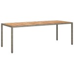 vidaXL Masă de Grădină Gri 250x100x75 cm Poliratan vidaXL Masă de Grădină Gri 250x100x75 cm Poliratan