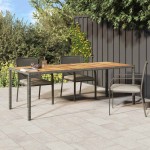 vidaXL Masă de Grădină Gri 250x100x75 cm Poliratan vidaXL Masă de Grădină Gri 250x100x75 cm Poliratan