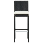 vidaXL Scaune de bar cu perne, 6 buc., negru, poliratan vidaXL Scaune de bar cu perne, 6 buc., negru, poliratan
