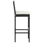 vidaXL Scaune de bar cu perne, 6 buc., negru, poliratan vidaXL Scaune de bar cu perne, 6 buc., negru, poliratan