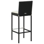 vidaXL Scaune de bar cu perne, 6 buc., negru, poliratan vidaXL Scaune de bar cu perne, 6 buc., negru, poliratan