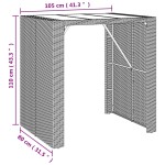 vidaXL Masă de bar cu blat din sticlă, maro, 105x80x110 cm, poliratan vidaXL Masă de bar cu blat din sticlă, maro, 105x80x110 cm, poliratan