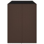vidaXL Masă de bar cu blat din sticlă, maro, 145x80x110 cm, poliratan vidaXL Masă de bar cu blat din sticlă, maro, 145x80x110 cm, poliratan