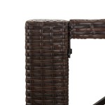 vidaXL Masă de bar cu blat din sticlă, maro, 145x80x110 cm, poliratan vidaXL Masă de bar cu blat din sticlă, maro, 145x80x110 cm, poliratan