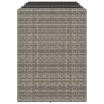 vidaXL Masă de bar cu blat din sticlă, gri, 145x80x110 cm, poliratan