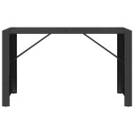 vidaXL Masă de bar cu blat din sticlă, negru, 185x80x110 cm, poliratan