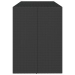 vidaXL Masă de bar cu blat din sticlă, negru, 185x80x110 cm, poliratan