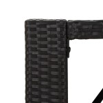 vidaXL Masă de bar cu blat din sticlă, negru, 185x80x110 cm, poliratan